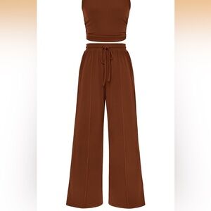 Brown Women's Wide-Leg Pants
